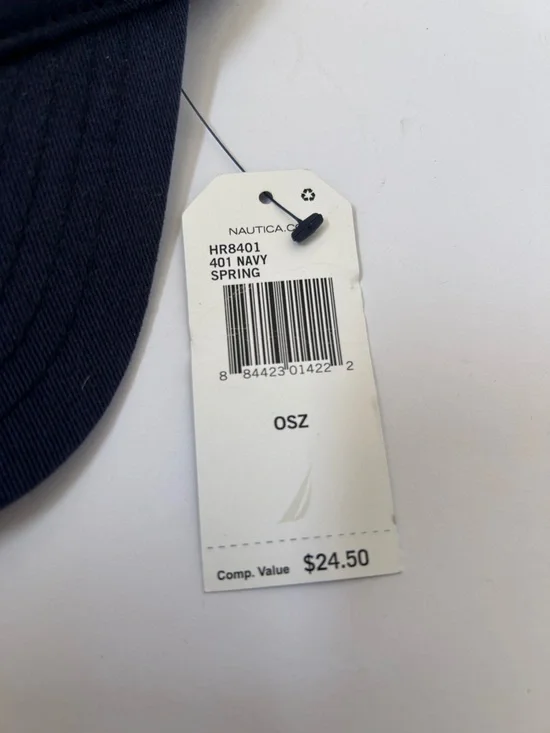 Nautica Embroidered Sail Logo Hat - Navy Blue - Picture 2 of 4